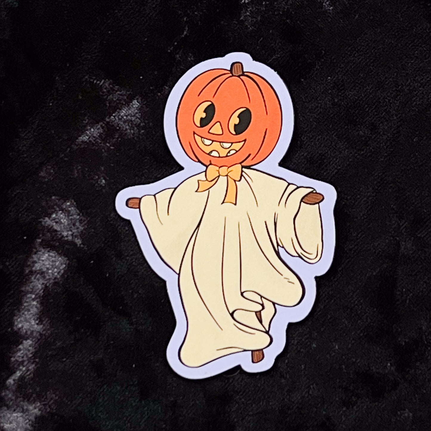 Retro Halloween Pumpkin Ghost Magnet