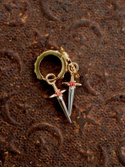 Rose Dagger Huggie Earrings