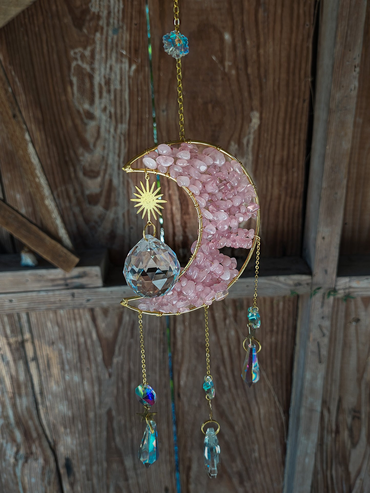 Crystal Chip Moon Suncatcher