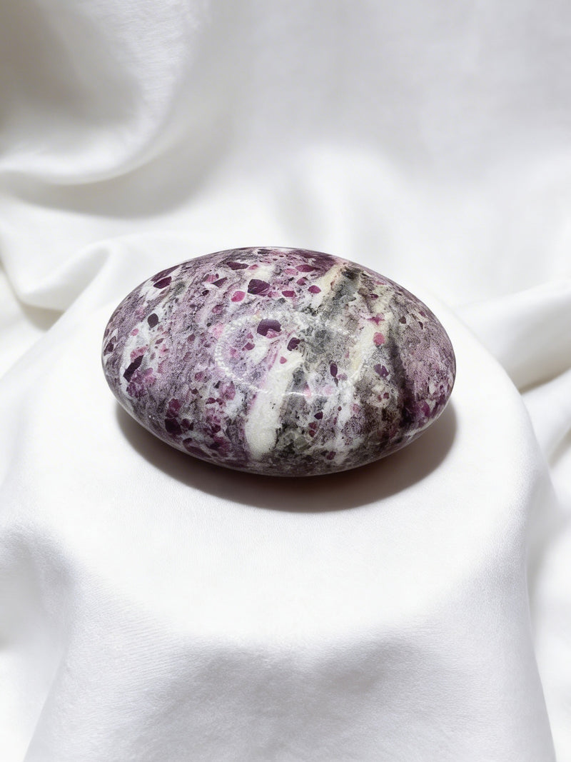 Ruby Albite Palm Stone