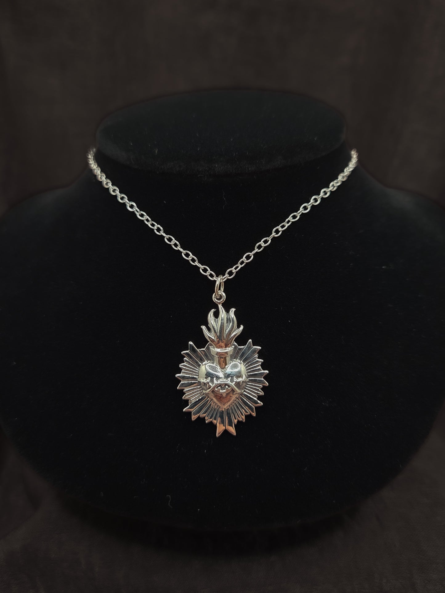 Sacred Flaming Heart Necklace