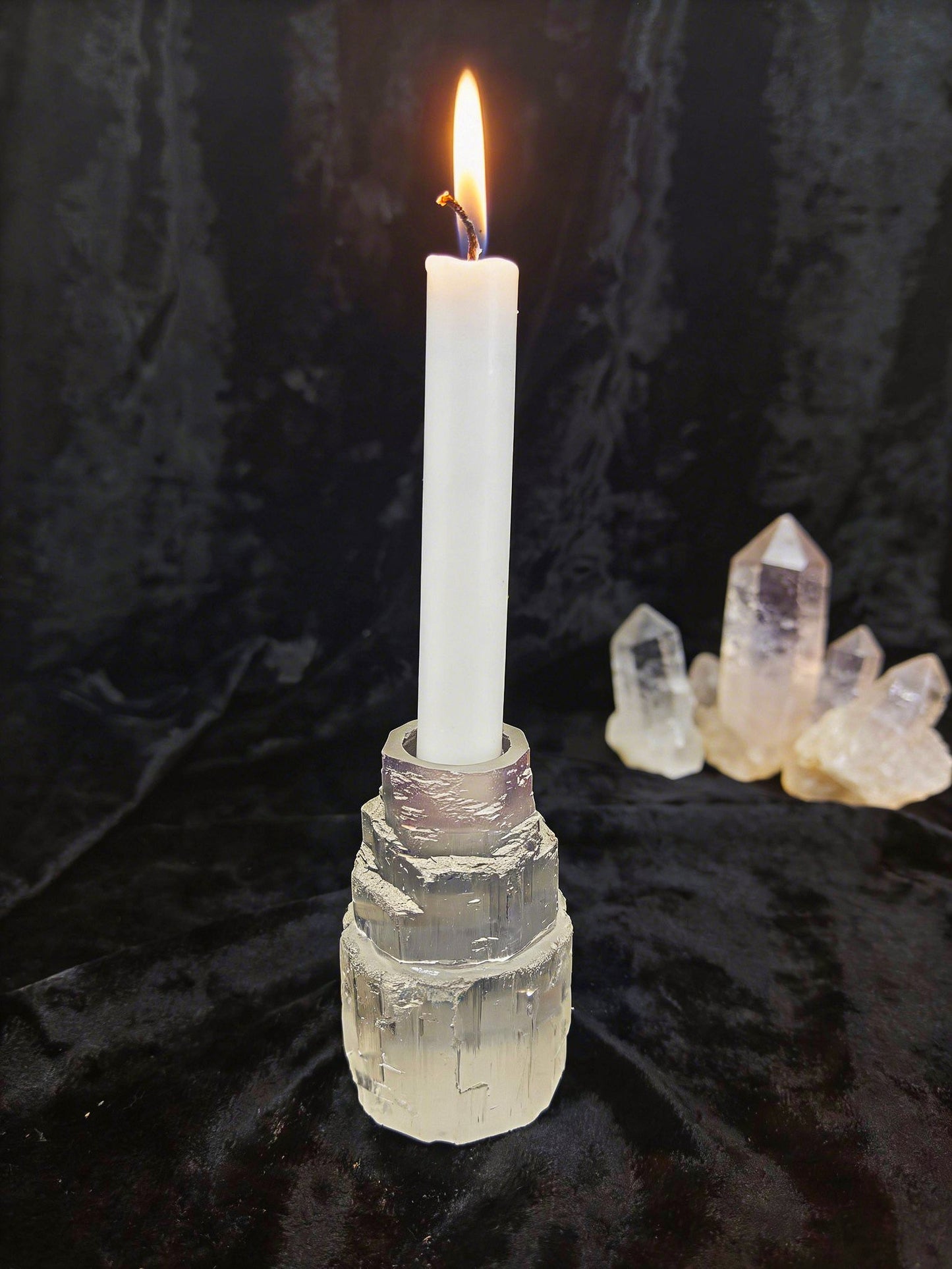 Selenite Chime Candle Holder