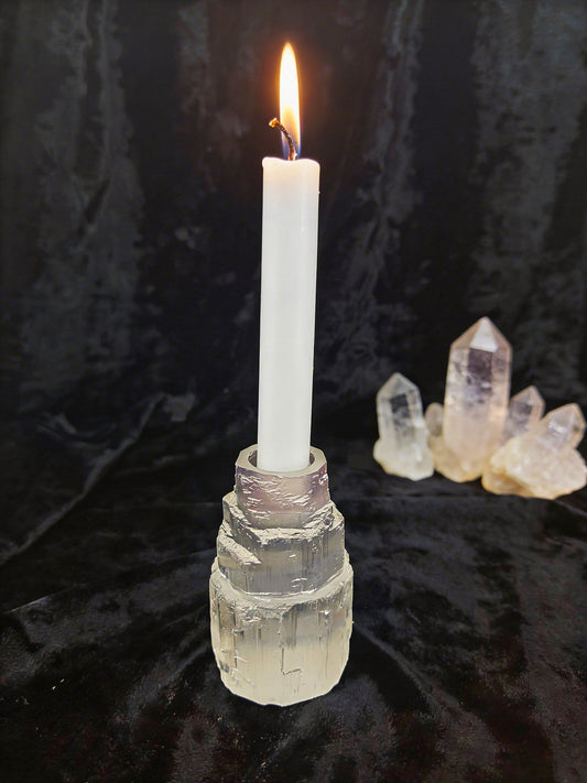 Selenite Chime Candle Holder