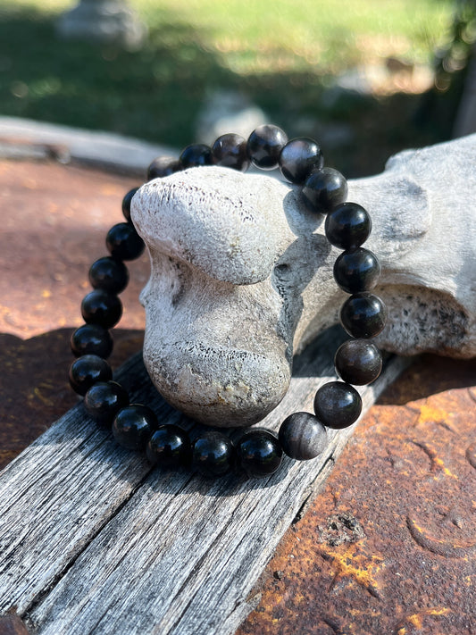 Silver Sheen Obsidian Bracelet (Multiple Styles)