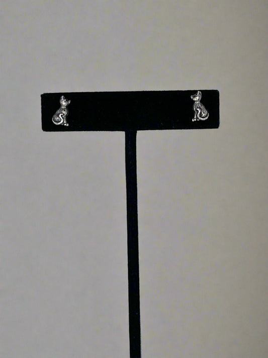 3D Sitting Cat Post Earrings