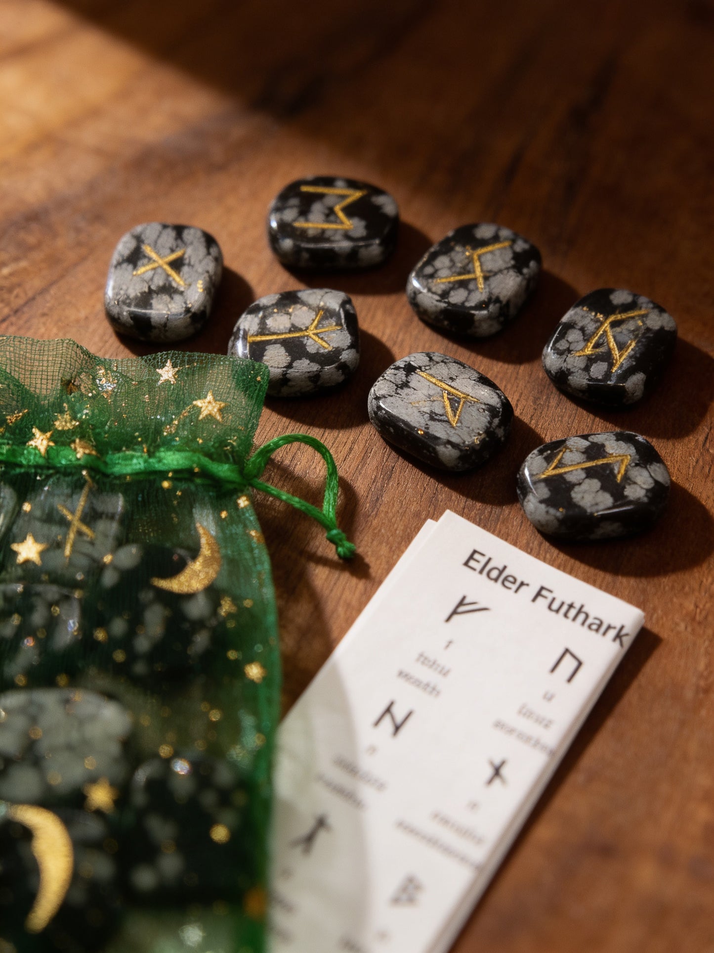 Snowflake Obsidian Crystal Runes