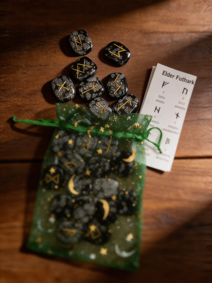 Snowflake Obsidian Crystal Runes