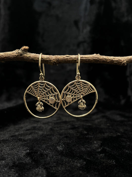 Spider & Web Dangle Earrings