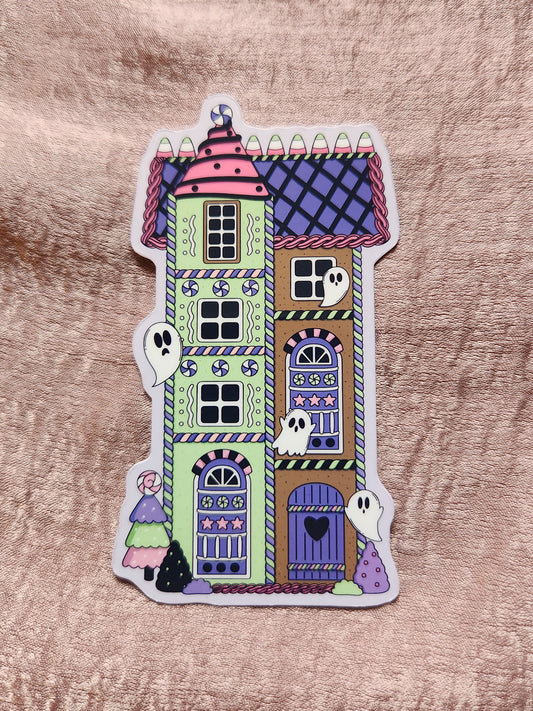 Spooky Gingerbread House Sticker