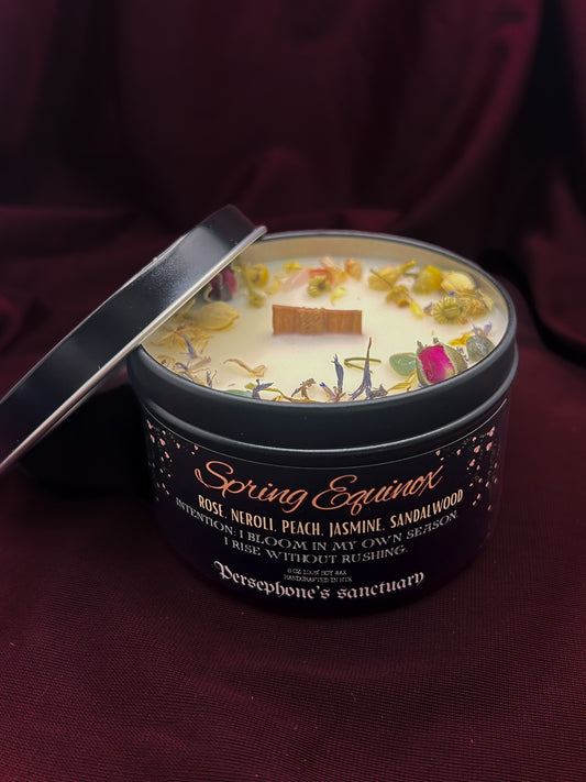 Spring Equinox Tin Candle