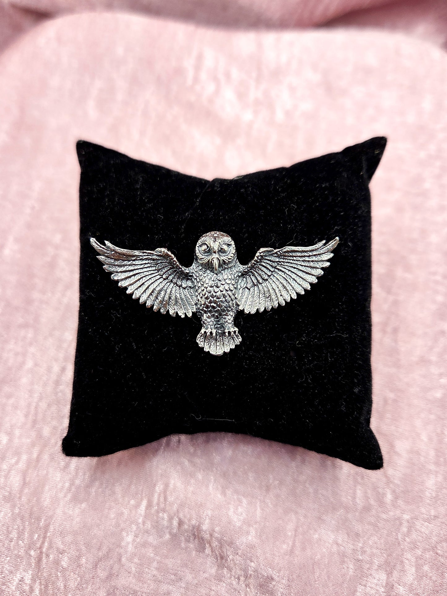 Sterling Silver Flying Owl Pendant