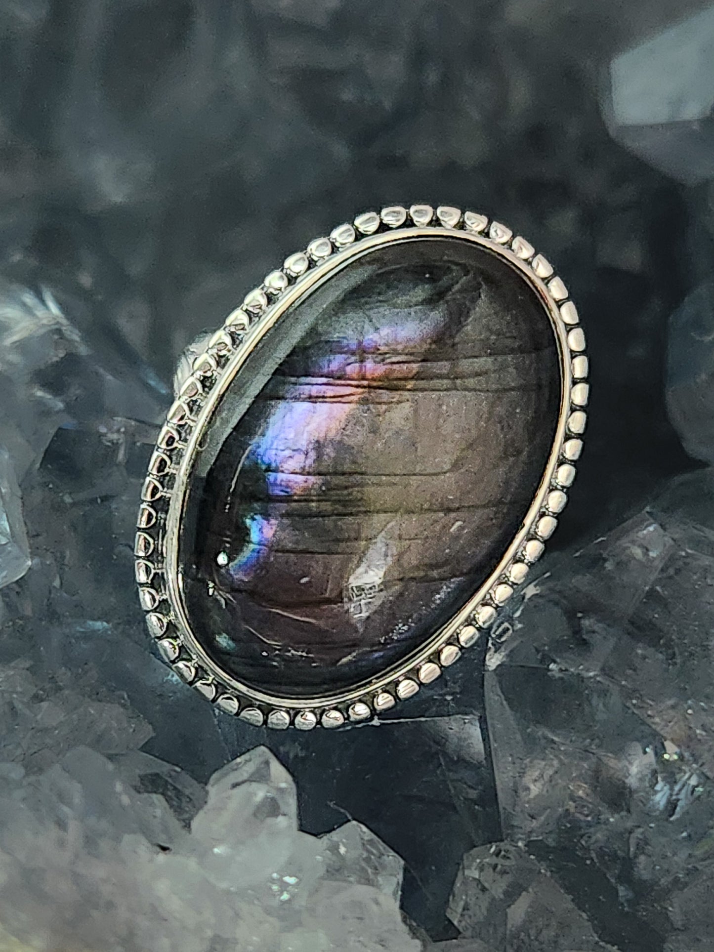 Sterling Silver Purple Labradorite Ring