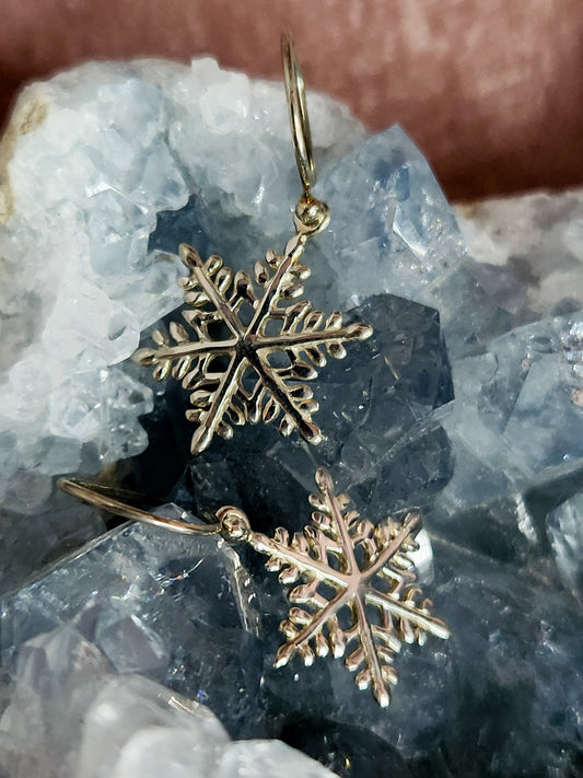 Sterling Silver Snowflake Dangle Earrings