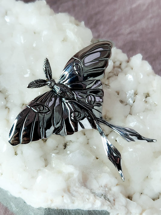 Sterling Silver XL Lunar Moth Pendant