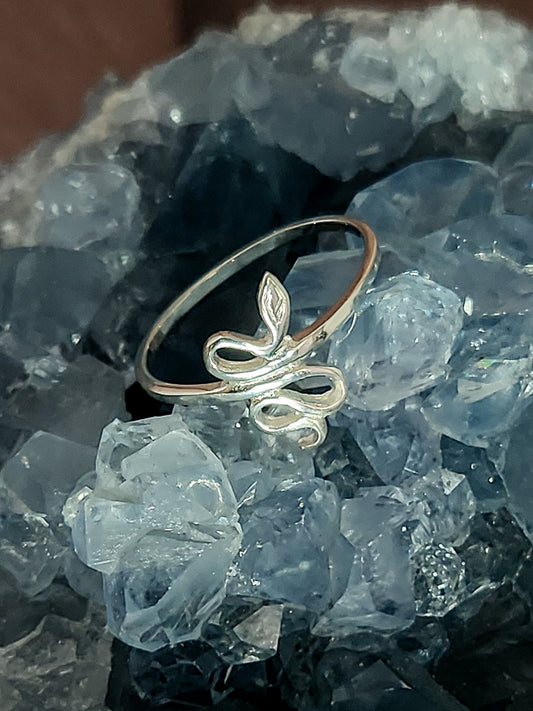 Sterling Silver Curly Snake Ring