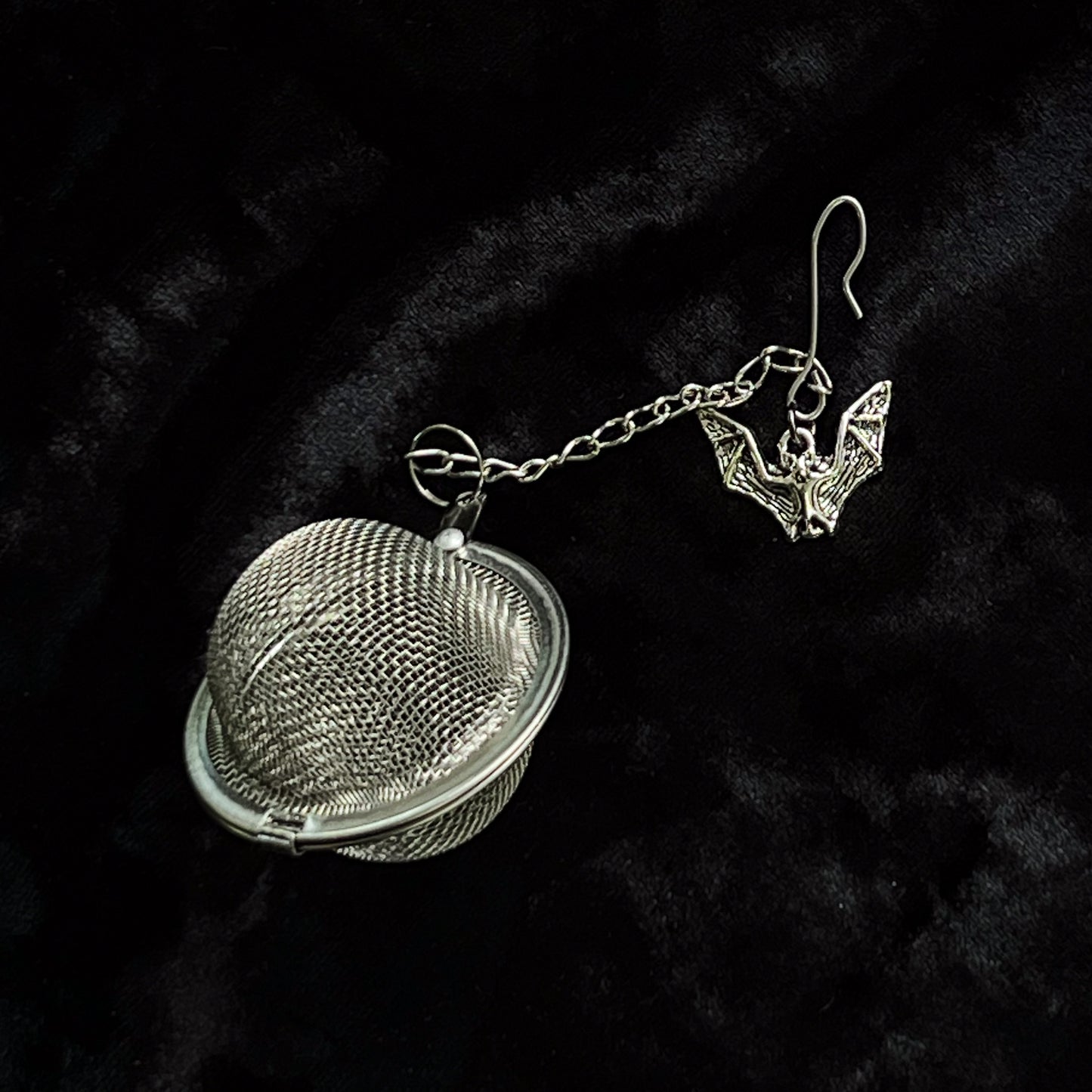 Tea Strainer with Bat Charm