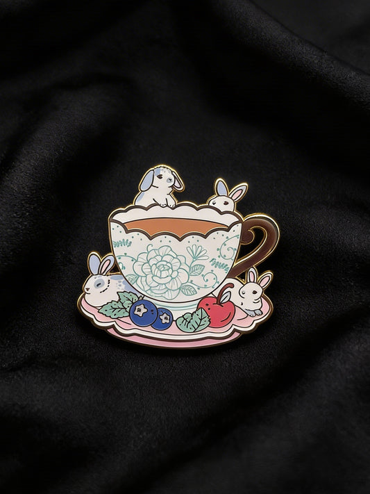 Teacup Rabbit Enamel Pin