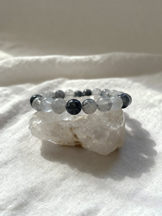 Tourmalinated Quartz Bracelet (8mm)