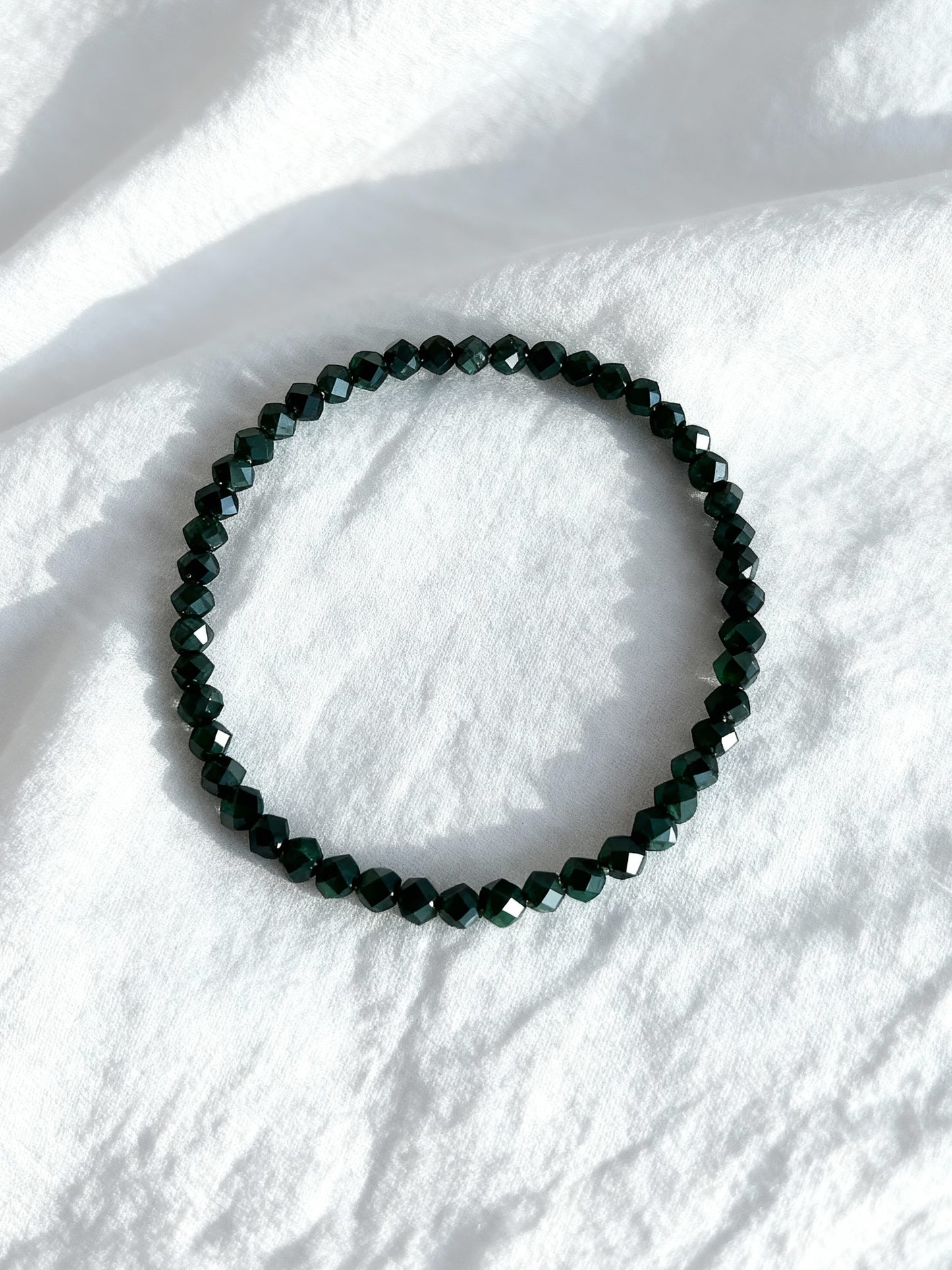 Black Tourmaline 3mm Faceted Bracelet