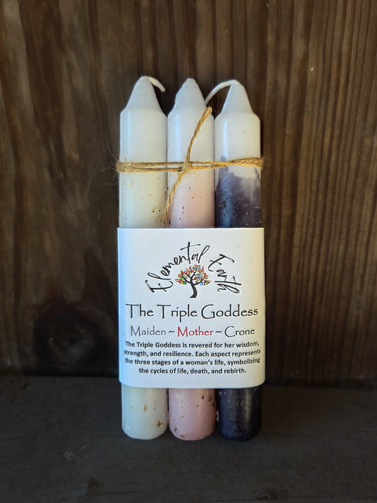 The Triple Goddess Herbal Intention Taper Candles