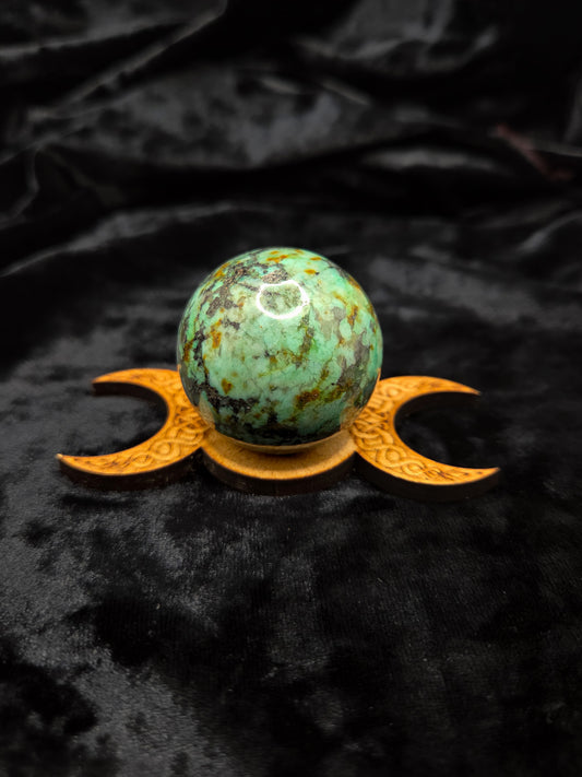 Triple Moon Wooden Sphere Holder