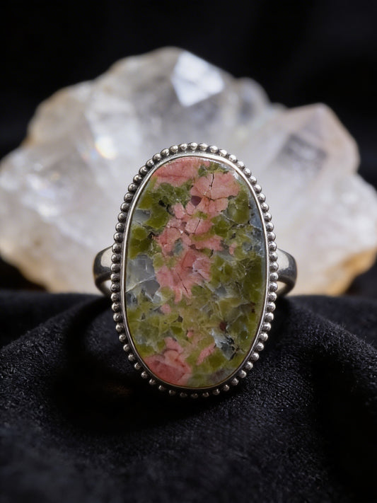 Unakite Beaded Ring