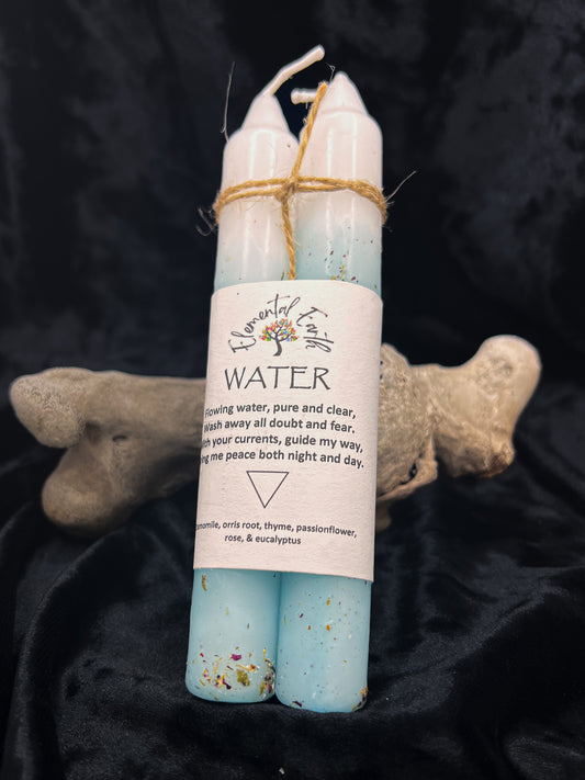 Water Elemental Intention Taper Candle