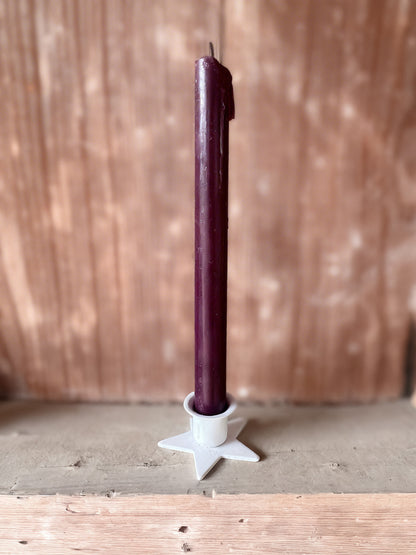 White Iron Star Taper Holder