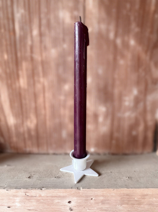 White Iron Star Taper Holder