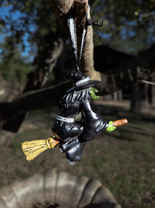 Witch on Broom 3D Ornament