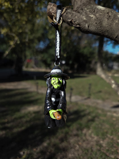 Witch on Broom 3D Ornament
