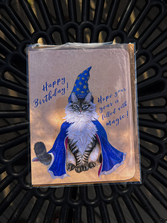 Wizard Cat Birthday Card