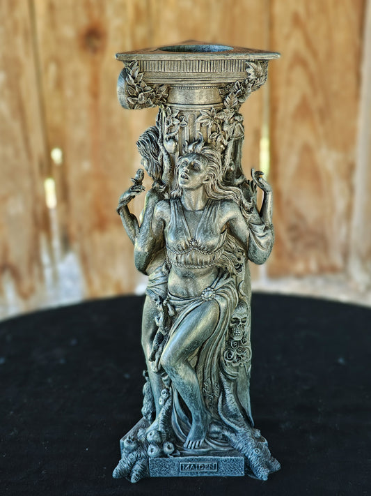 Mother Maiden Crone Large Column Cande Holder