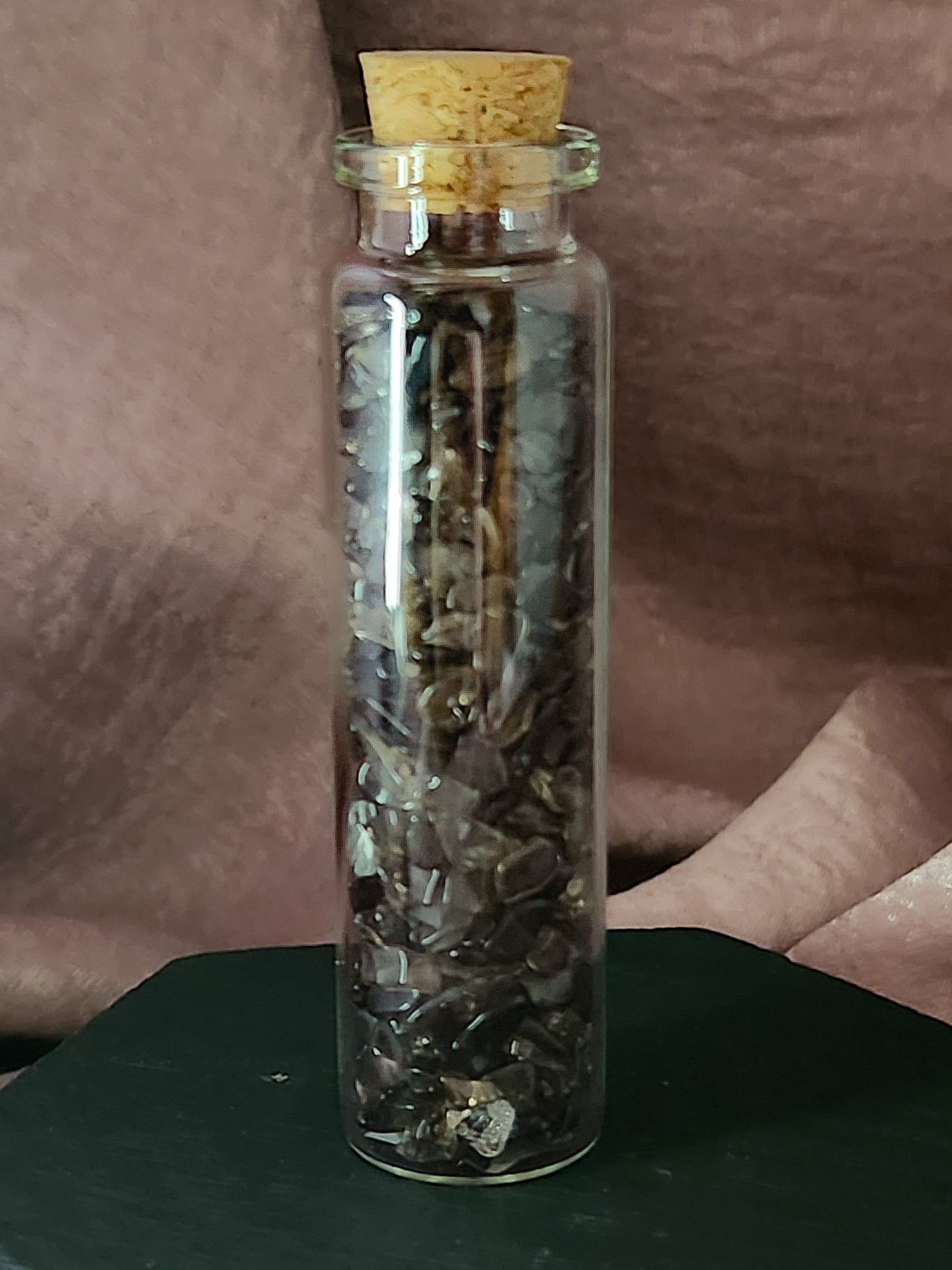 Smoky Quartz Crystal Chip Jar