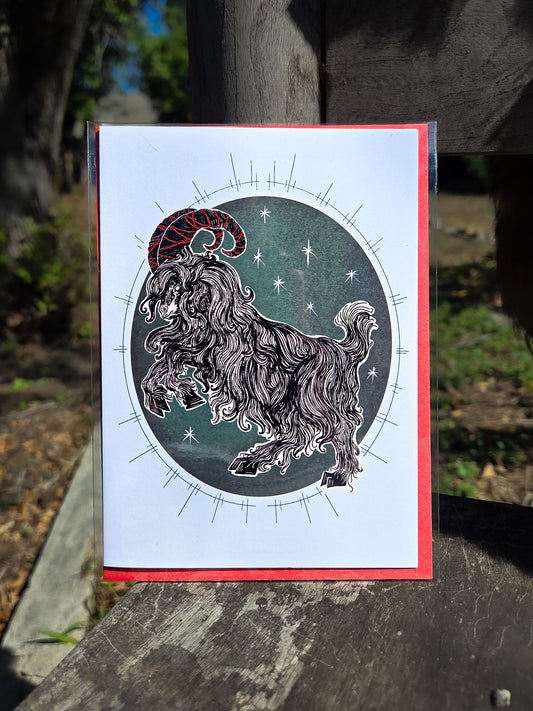 Yule Goat Christmas Card