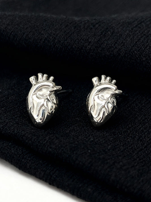 Anatomical Heart Post Earrings