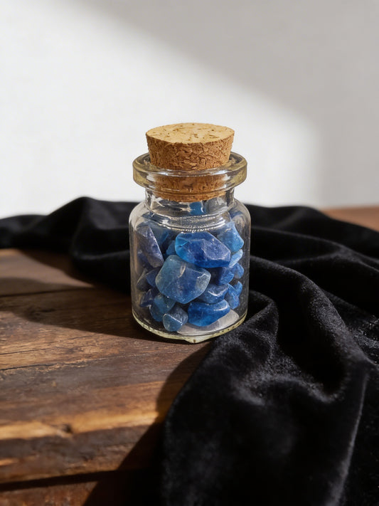 Blue Apatite Crystal Chip Jar