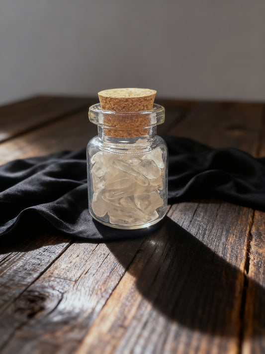 Clear Quartz Crystal Chip Jar