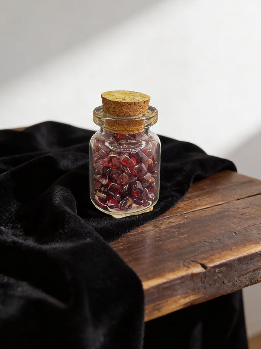 Garnet Crystal Chip Jar