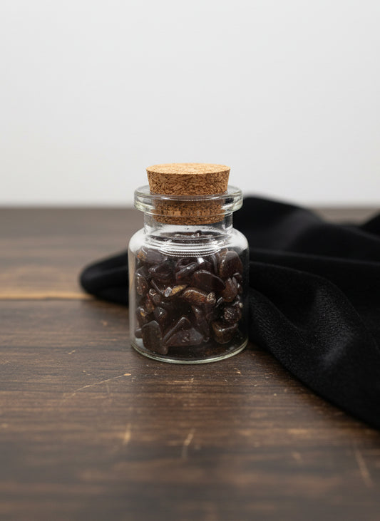 Gold Sheen Obsidian Crystal Chip Jar