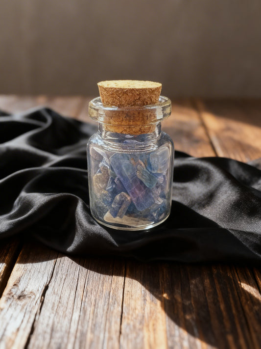 Blue Kyanite Crystal Chip Jar