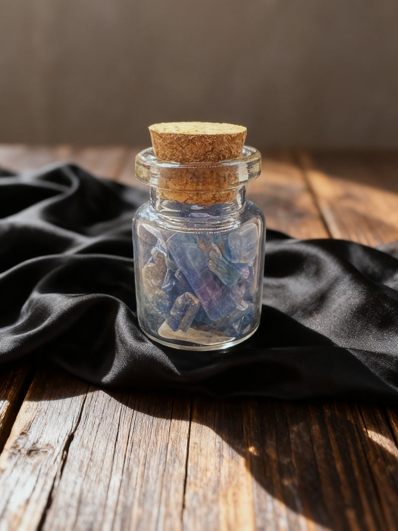 Blue Kyanite Crystal Chip Jar