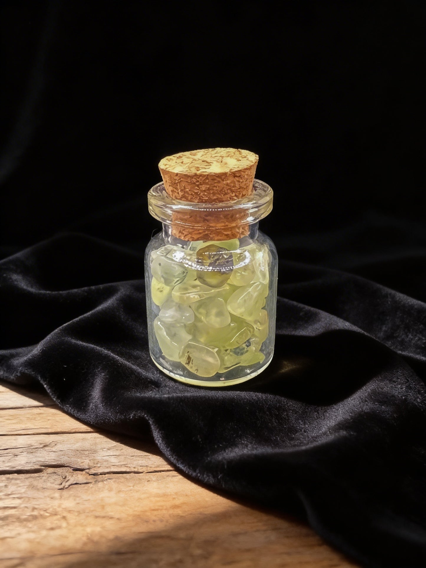 Prehnite Crystal Chip Jar