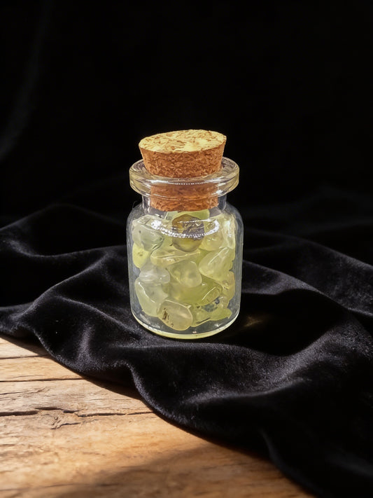 Prehnite Crystal Chip Jar