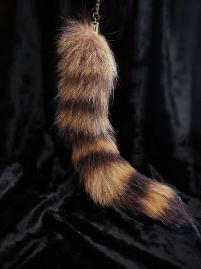 Racoon Tail with Clip Keychain