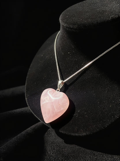Rose Quartz Heart Shaped Pendant