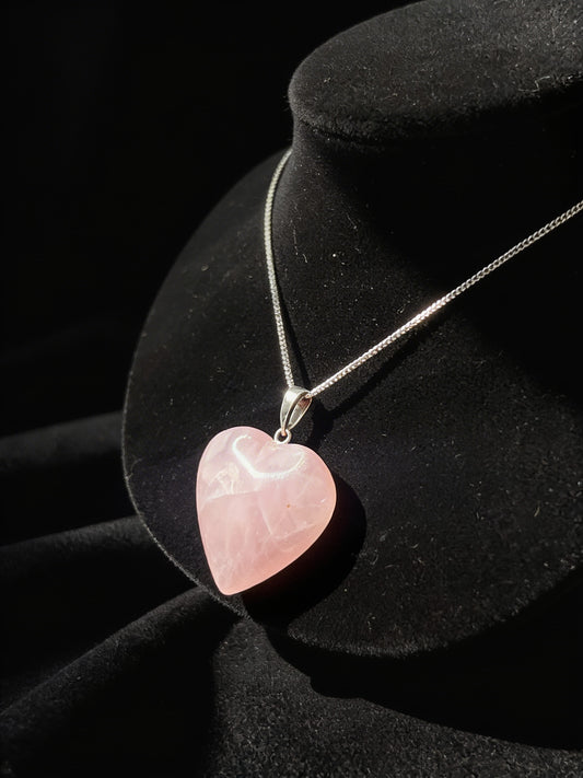 Rose Quartz Heart Shaped Pendant