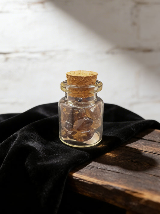 Smoky Quartz Crystal Chip Jar