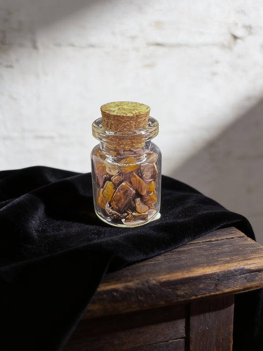 Tiger Eye Crystal Chip Jar