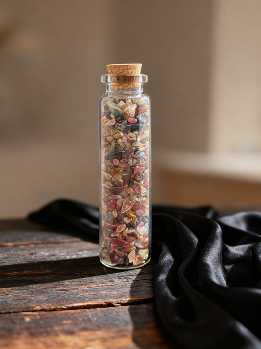 Watermelon Tourmaline Crystal Chip Jar